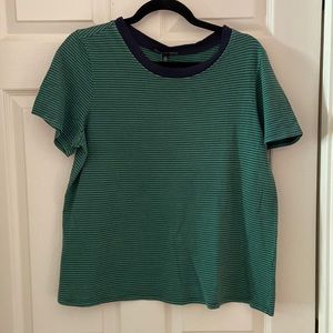 NWT Urban Outfitters Truly Deeply Mad Stripes T-shirt Women’s Large blue green